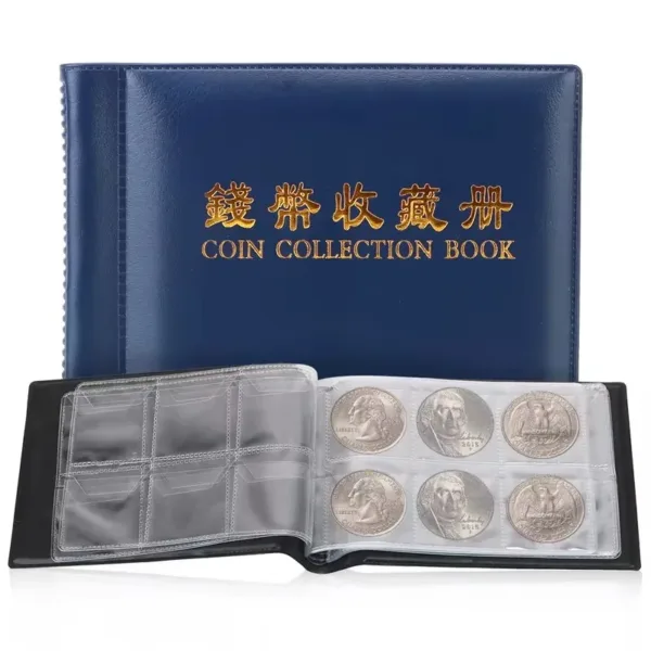 Coin Collection Book with 60 Pockets