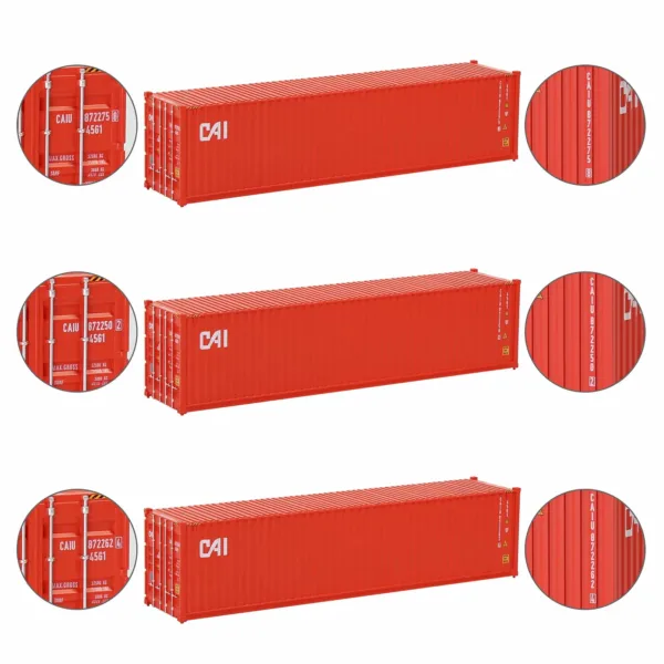 3 Pack HO Scale 1:87 Shipping Containers - Image 14