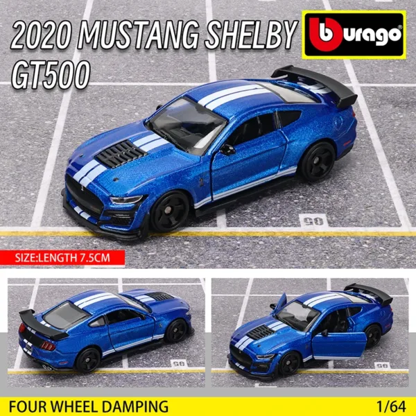 Bburago 1:64 Ford GT500 Diecast Car Model - Image 22