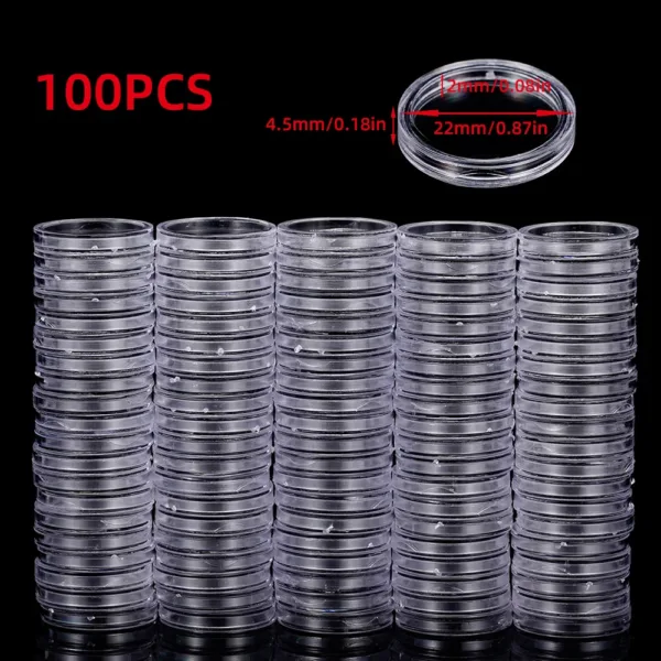 Clear Plastic Coin Storage Capsules Set - Image 46