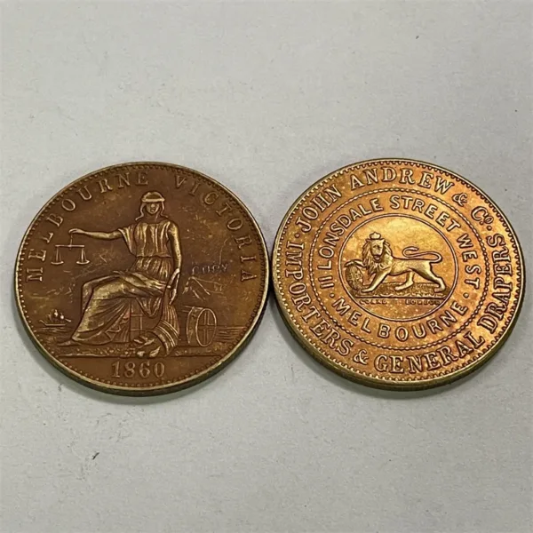 1860 Colonial 1/2 Penny Victoria Copper Token - Image 3