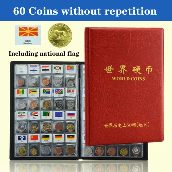 60 Replica World Coins Collection with Album - Image 4