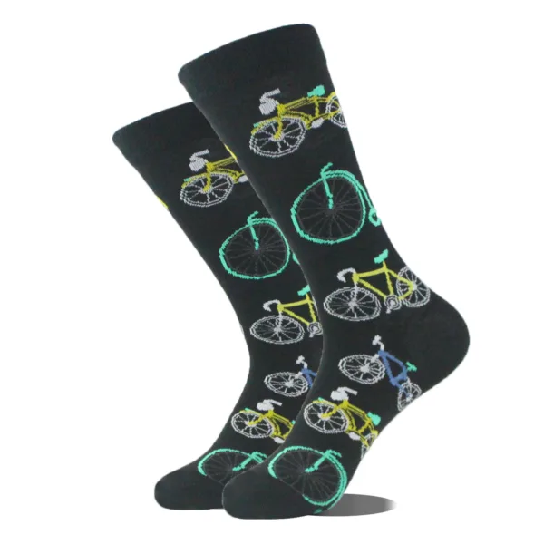 Funny Alien Planet Shark Design Cotton Socks - Image 26