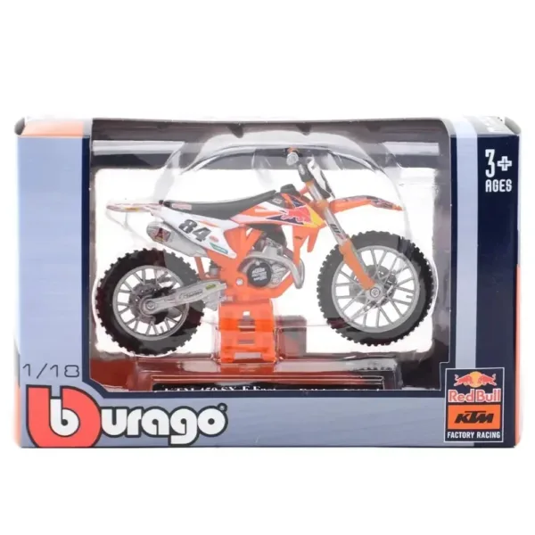 Bburago 1:18 KTM 450 SX-F Dirt Bike Model - Image 6