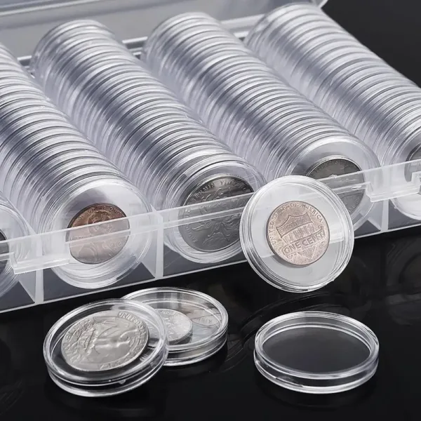 100 Clear Coin Capsules for 27mm/30mm Coins - Image 3