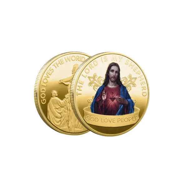 Gold Plated Jesus Commemorative Replica Coin - Image 6