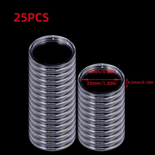 Clear Plastic Coin Storage Capsules Set - Image 19