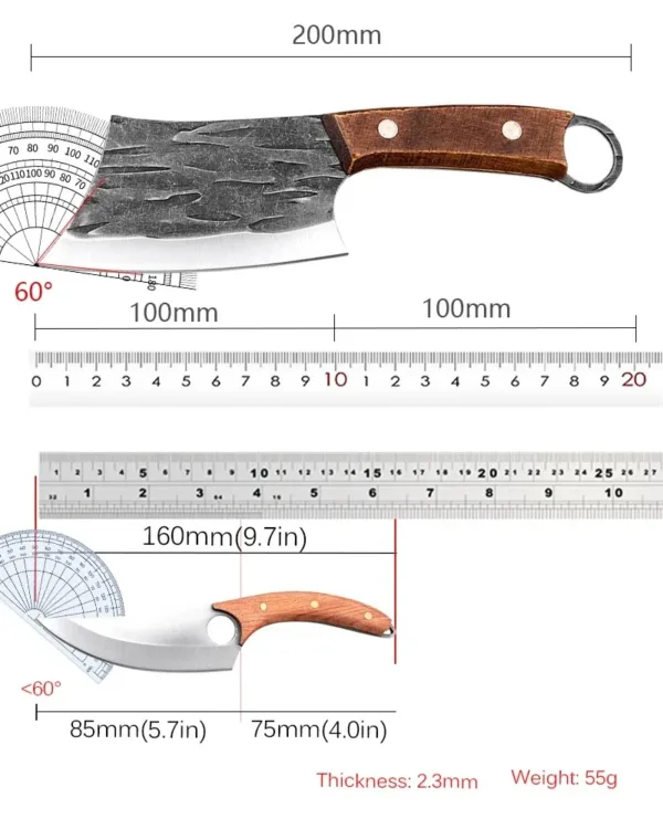 Mini Stainless Steel Meat Cleaver with Handle - Image 2