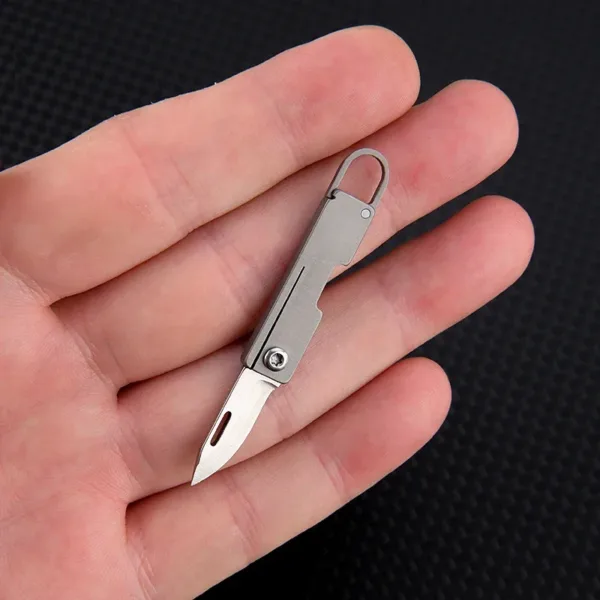 Titanium Alloy Mini Folding Knife Keychain - Image 3