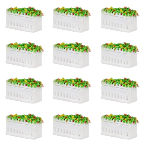 12pcs Garden Border Flowerbed Model Scale Set - Image 2