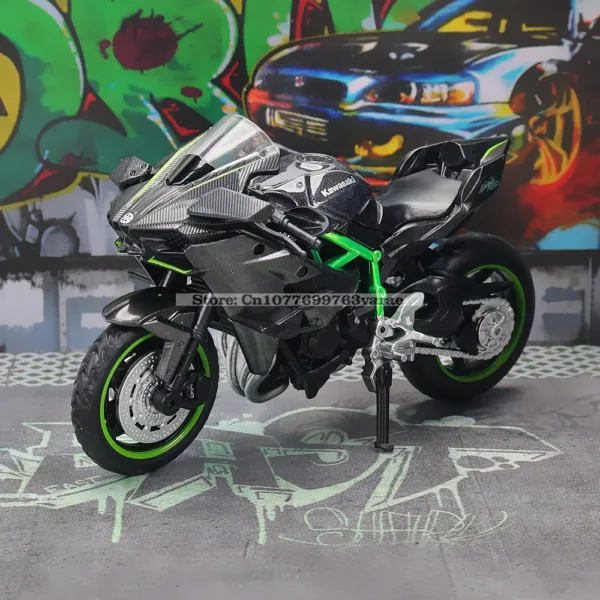 1:18 Kawasaki Ninja H2R Diecast Motorcycle Model - Image 5