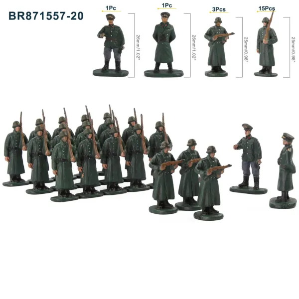 HO Scale 1:87 Military Figures Set of 20 - Image 18