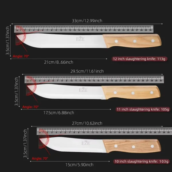 Stainless Steel Chef Knife with Wooden Handle - Image 5