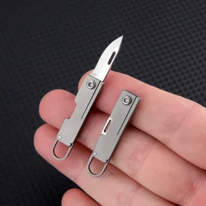 Titanium Alloy Mini Folding Knife Keychain