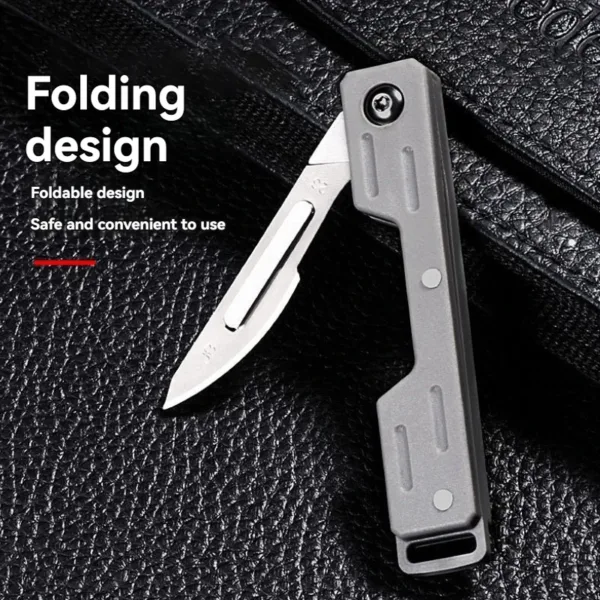 Mini Folding Scalpel Knife with 10 Blades - Image 5