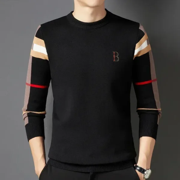 Men's Casual Striped Pullover Sweater - Image 4