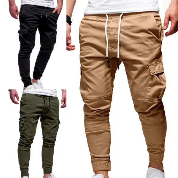 Loose-Fit Cargo Pants with Pockets for Men - Image 4