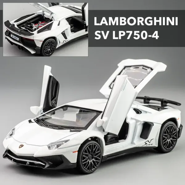 1:32 White Lamborghini LP750-4 Model Car