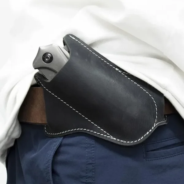Leather Knife Sheath with Belt Clip - Image 2