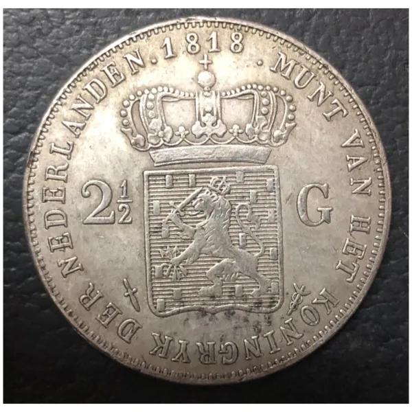 1818 Netherlands 2.5 Gulden Replica Silver Coin - Image 3