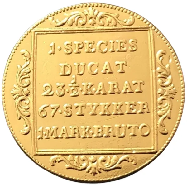 22K Gold Plated Replica 1791 Denmark Ducat