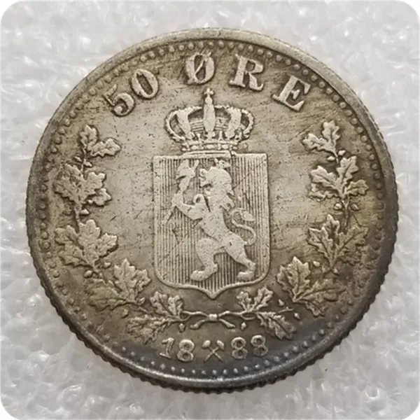 Vintage Norwegian Silver 50 Ore Replica Coin - Image 10