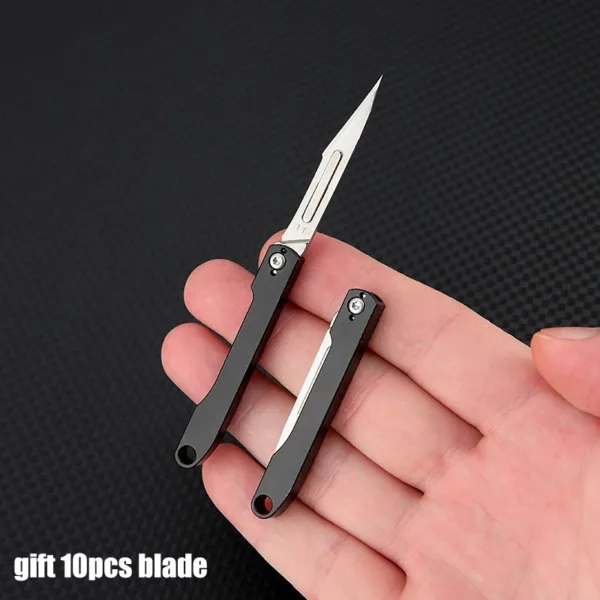 Mini Titanium Alloy Folding Knife with Blade - Image 10
