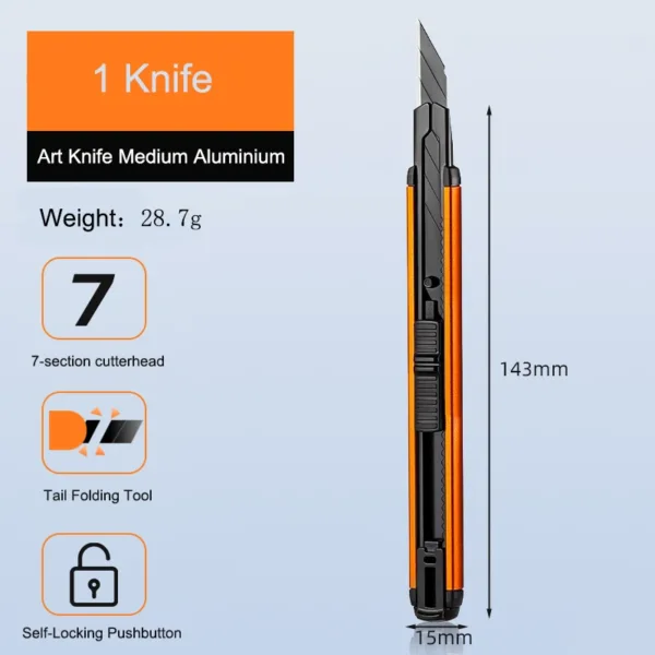 Retractable Carbon Steel Utility Knife 10.7cm - Image 20