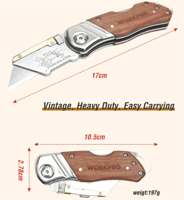 Folding Utility Knife with 10 Replacement Blades - Image 2