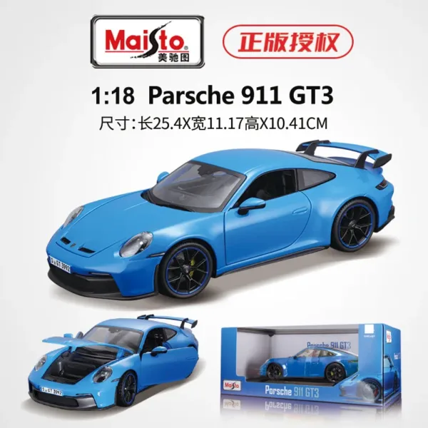 Maisto 1:18 Porsche 911 GT3 Diecast Model - Image 9