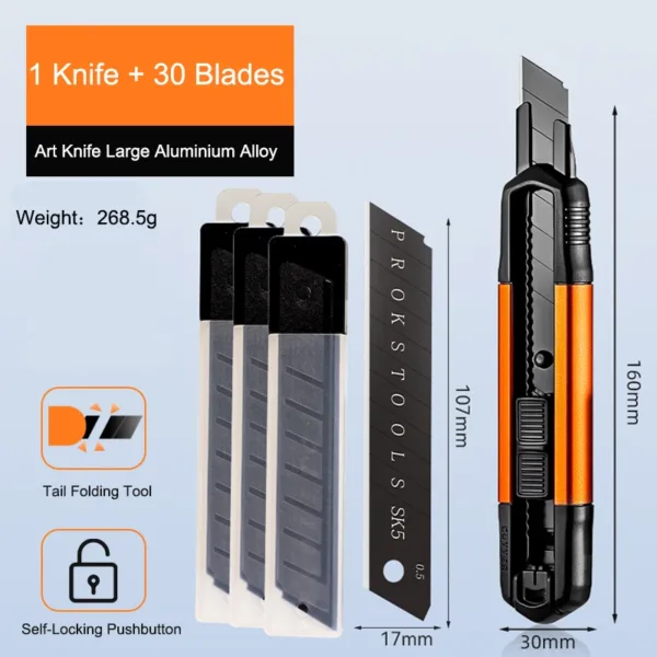 Retractable Carbon Steel Utility Knife 10.7cm - Image 11