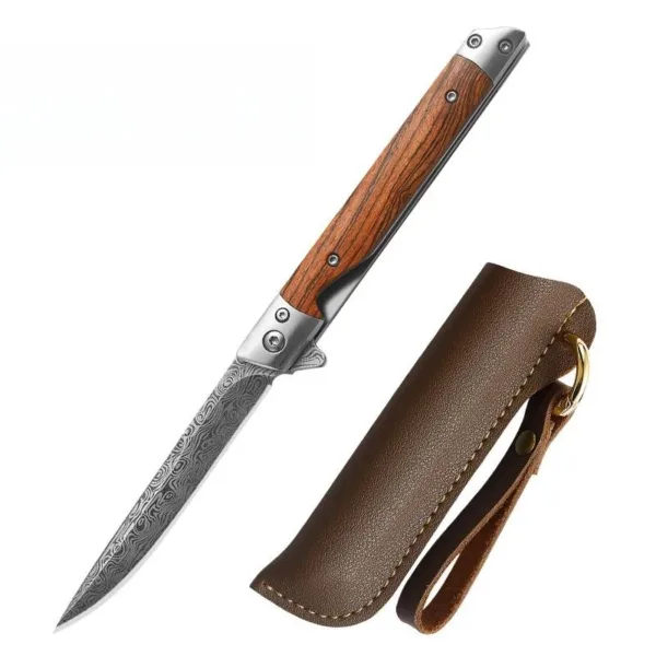Damascus Folding Knife with M390 Blade - Image 9