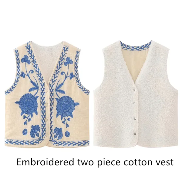 Women’s Vintage Floral Embroidered Vest