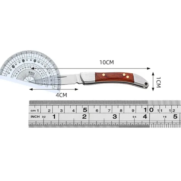 Stainless Steel Pocket Knife with Wooden Handle - Image 3