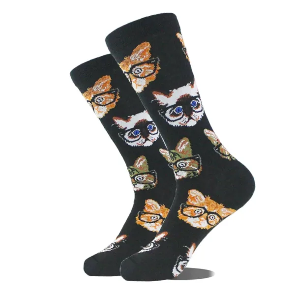 Funny Alien Planet Shark Design Cotton Socks - Image 54