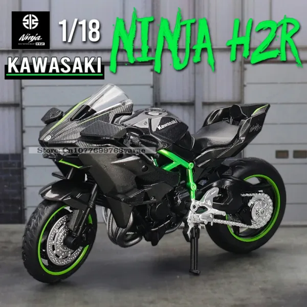 1:18 Kawasaki Ninja H2R Diecast Motorcycle Model - Image 19