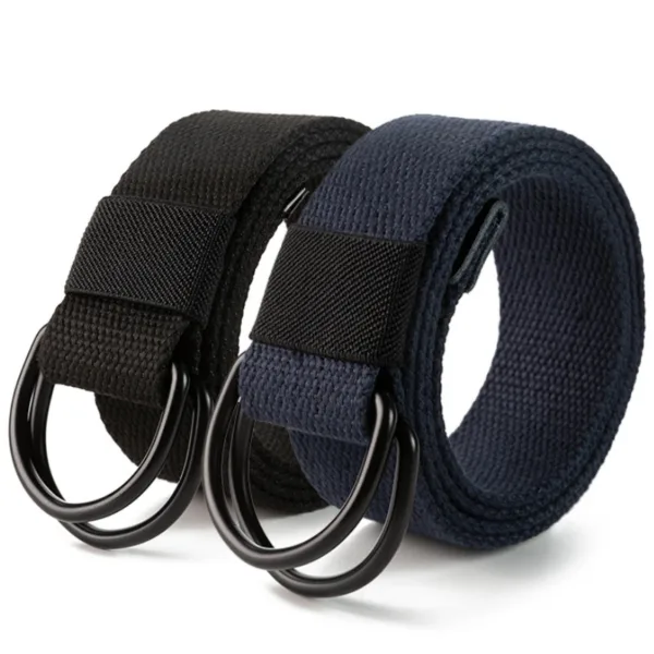 Unisex Tactical Canvas Belt with D-Ring Buckle