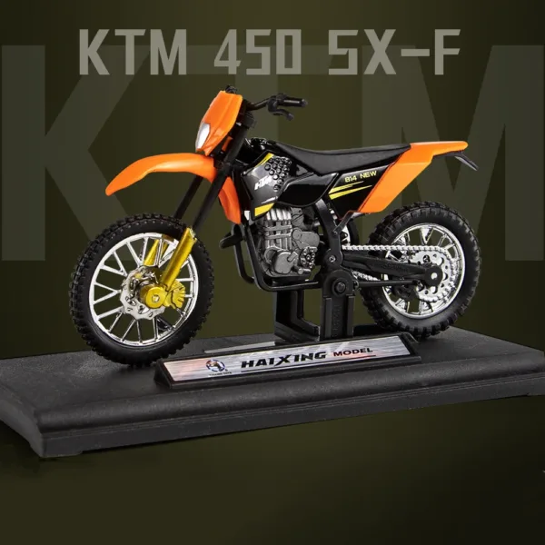 1:18 Scale Orange Motorcycle Model Diecast Toy - Image 2