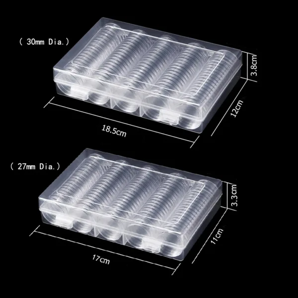 100 Clear Coin Capsules for 27mm/30mm Coins - Image 6