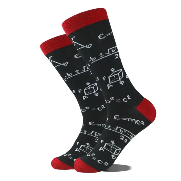 Funny Alien Planet Shark Design Cotton Socks - Image 57