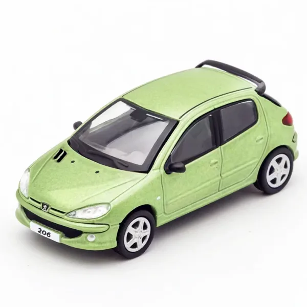 Peugeot 206 1:64 Diecast Model Car Green