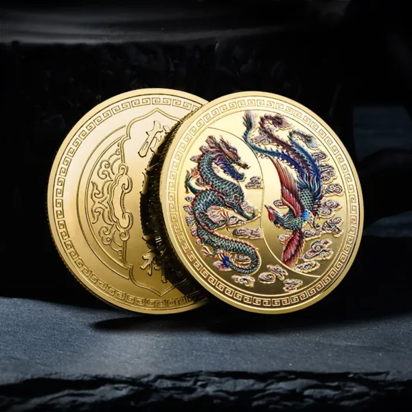 Dragon and Phoenix Replica Commemorative Coin