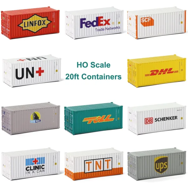 HO Scale 1:87 Shipping Container Set of 3