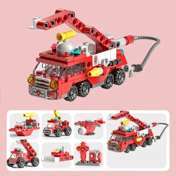 City Fire Car Building Blocks Set for Kids - Image 22