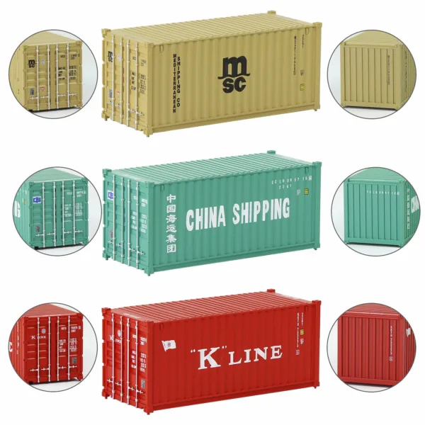 3pcs HO Scale 20ft Shipping Containers Set - Image 27