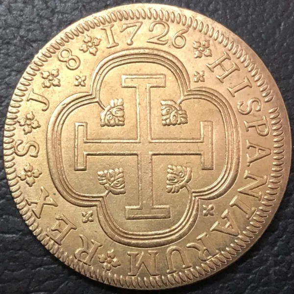 8 Escudos Felipe V Antique Gold Replica Coin - Image 3