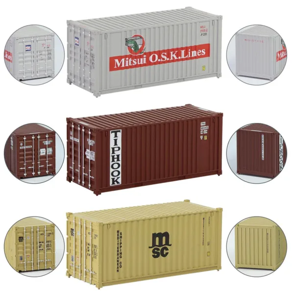 3pcs HO Scale 20ft Shipping Containers Set - Image 19