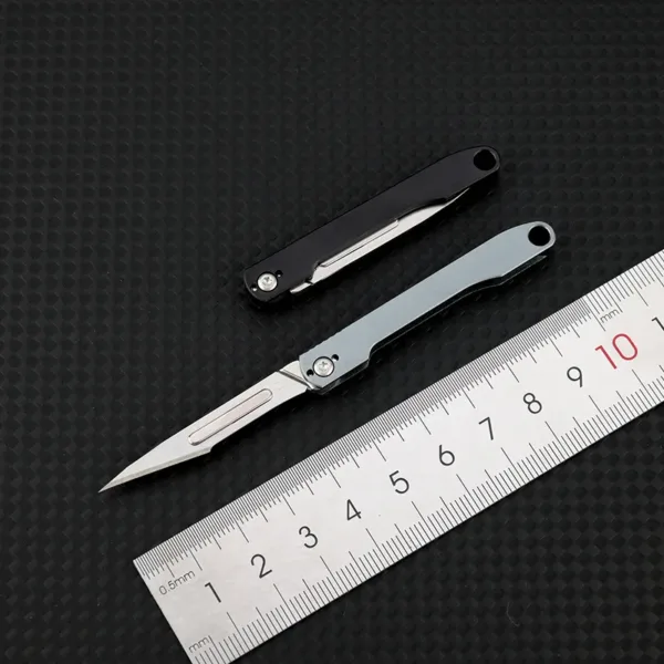 Mini Titanium Alloy Folding Knife with Blade - Image 3