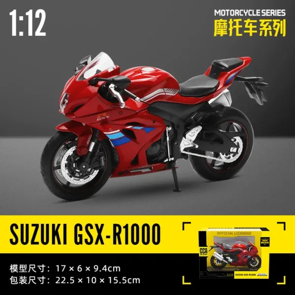 Yamaha YZF-R1 1:12 Diecast Motorcycle Model - Image 16