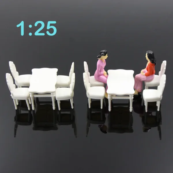 G Scale 1:25 White Table and Chair Set